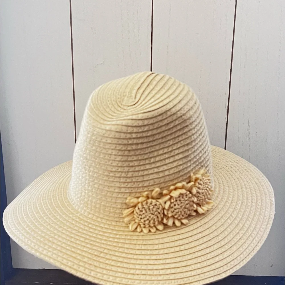 Janie and Jack Baby Girl Natural Flower Straw Hat Sz 12 to 24 Months
